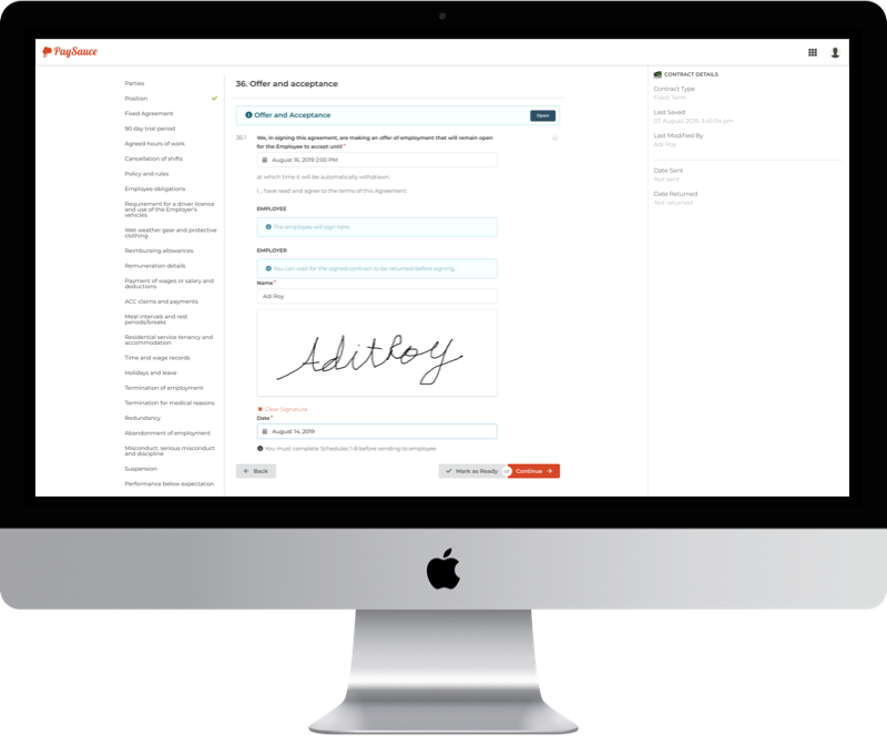 Sign Agreement