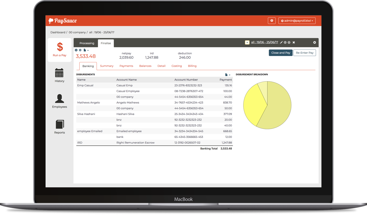 Inline Payroll Reports